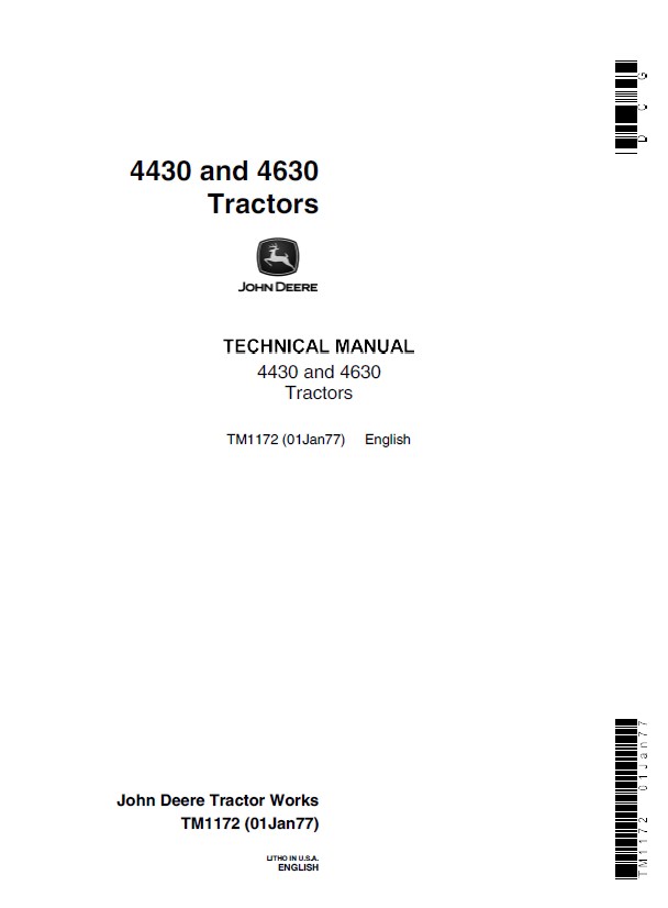John Deere 4430, 4630 Tractors Technical Manual