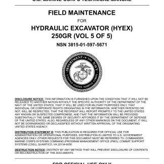 John Deere 250GR Hydraulic Excavator (HYEX) Field Maintenance Technical Manual