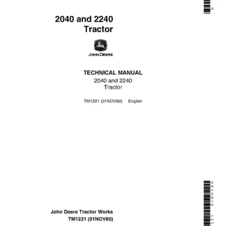 John Deere 2040, 2240 Tractor Technical Manual