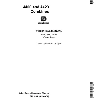 John Deere 4400, 4420 Combines Technical Manual