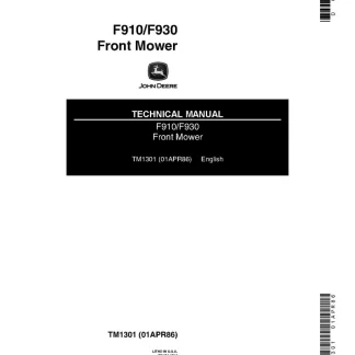 John Deere F910, F930 Front Mower Technical Manual