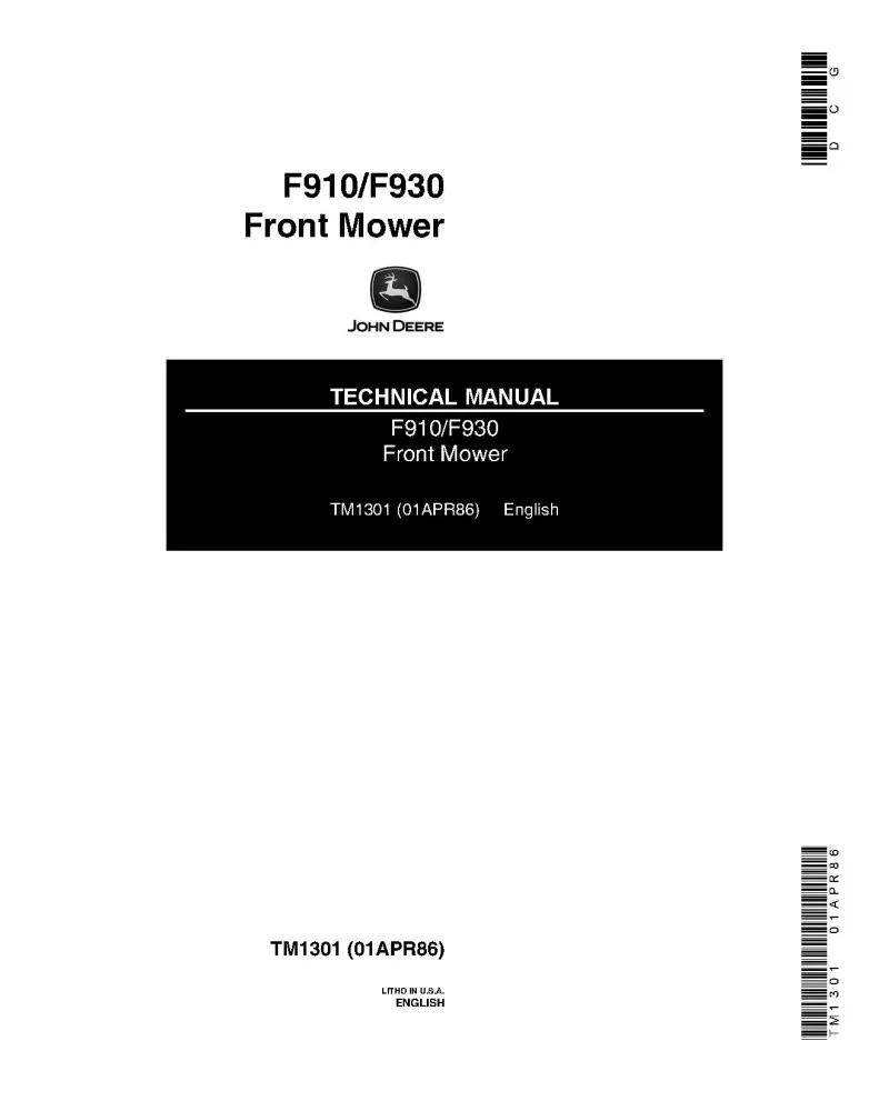 John Deere F910, F930 Front Mower Technical Manual