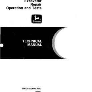 John Deere 490 Excavator Repair, Operation and Tests Technical Manual