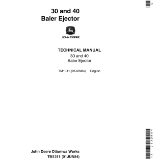 John Deere 30 and 40 Baler Ejector Technical Manual