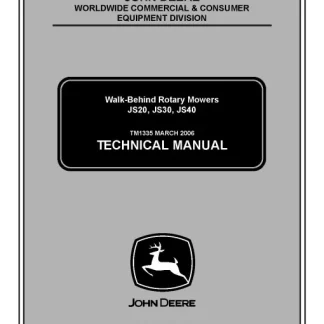 John Deere JS20, JS30, JS40 Walk-Behind Rotary Mowers Technical Manual