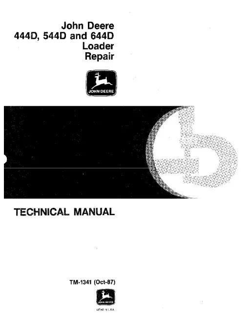John Deere 444D, 544D, 644D Loader Repair Technical Manual