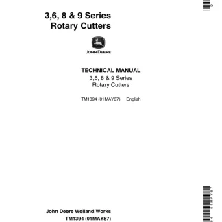 John Deere 3, 6, 8, 9 Series Rotary Cutters Technical Manual