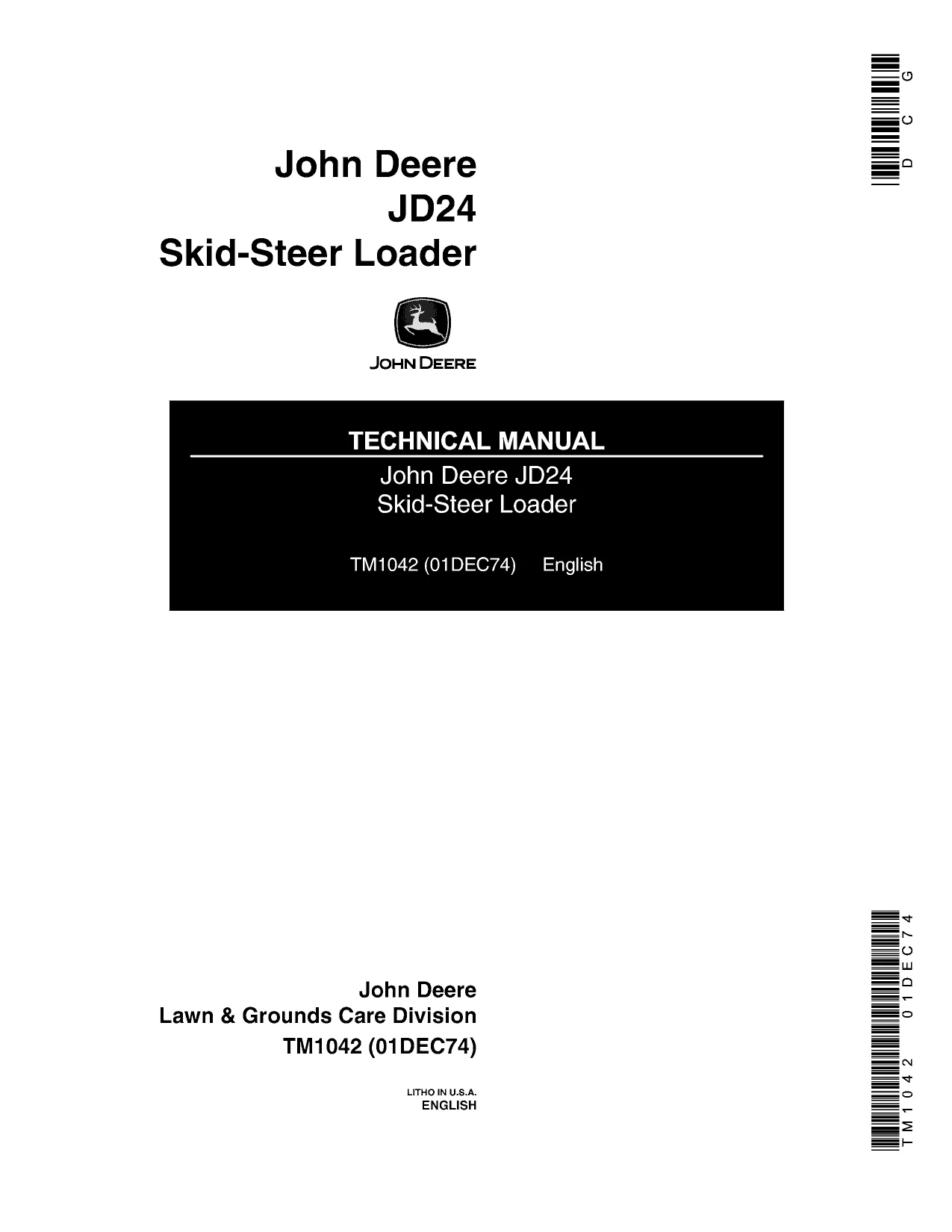 John Deere JD24 Skid-Steer Loader Technical Manual
