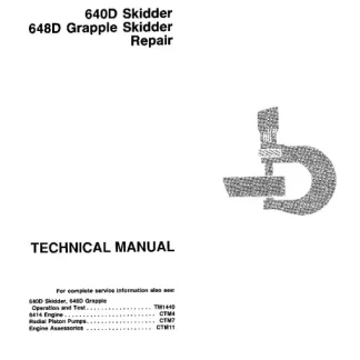 John Deere 640D Skidder, 648D Grapple Skidder Technical Manual