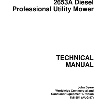 John Deere 2653A Diesel Professional Utility Mower Technical Manual