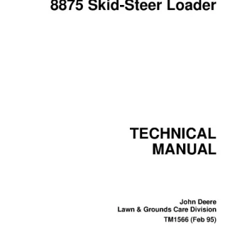 John Deere 8875 Skid Steer Loader Technical Manual