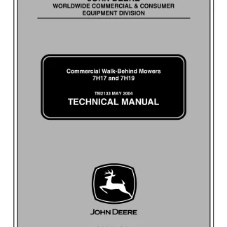 John Deere 7H17, 7H19 Commercial Walk-Behind Mowers Technical Manual