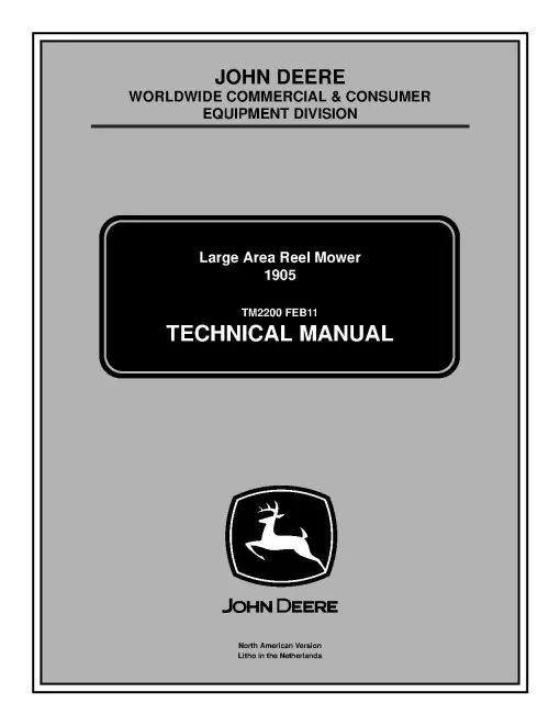 John Deere 1905 Large Area Reel Mower Technical Manual