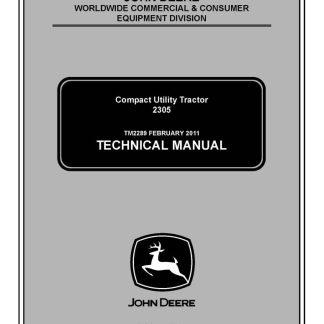 John Deere 2305 Compact Utility Tractor Technical Manual