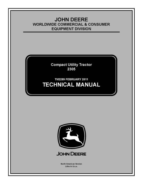 John Deere 2305 Compact Utility Tractor Technical Manual
