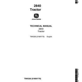 John Deere 2840 Tractor Technical Manual