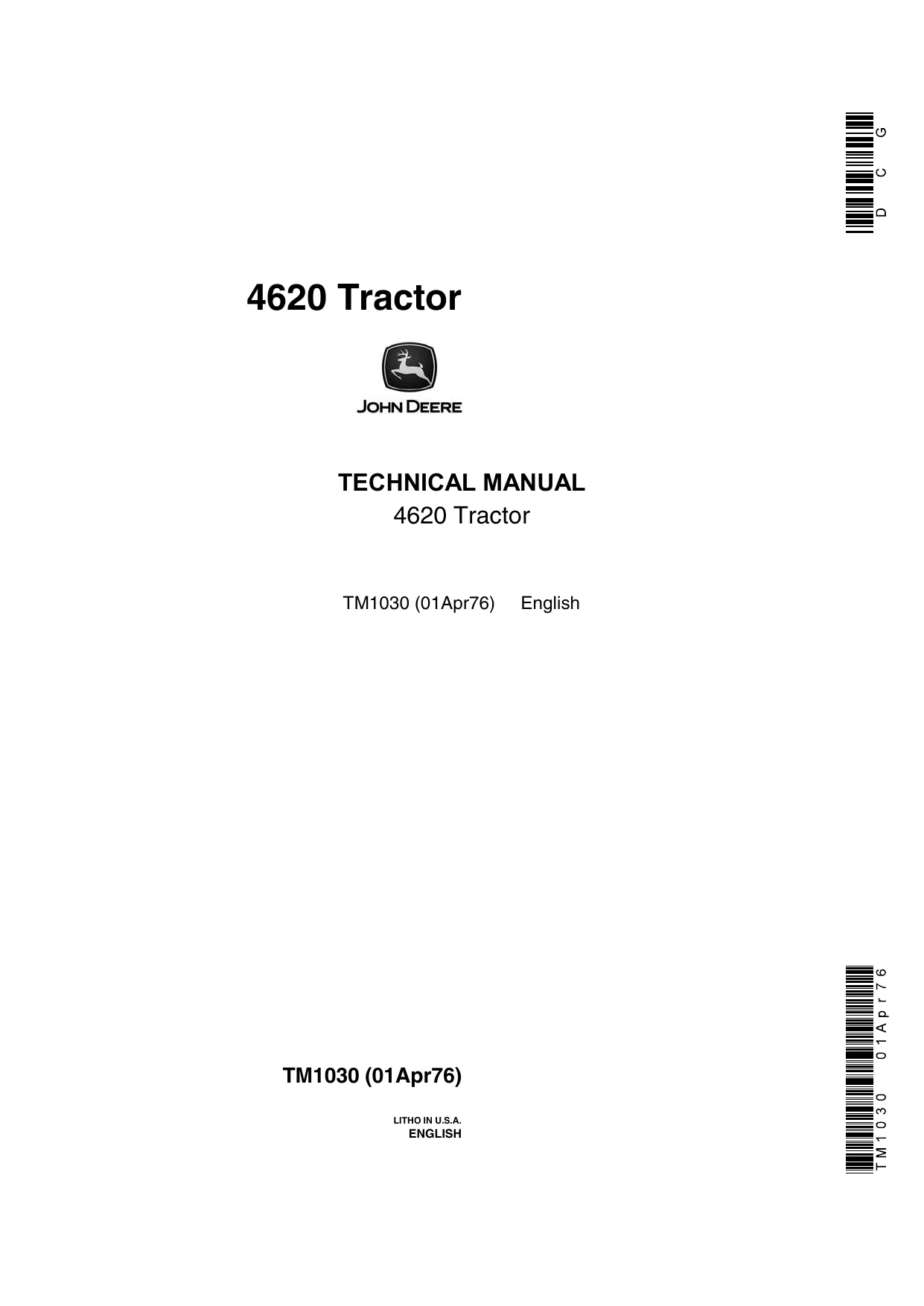 John Deere 4620 Tractor Technical Manual