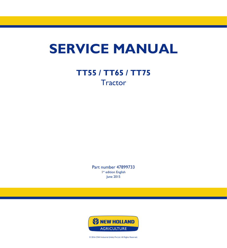 New Holland TT75, TT65 ,TT55 Tractor Service Manual