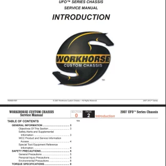 2007-2009 Workhorse UFO Series Service Repair Manual