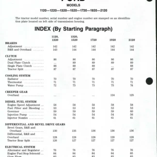 Ford Tractor 1120 1220 1320 1520 1720 1920 2120 Shop Manual