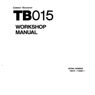 Takeuchi TB15 Compact Excavator Workshop Manual