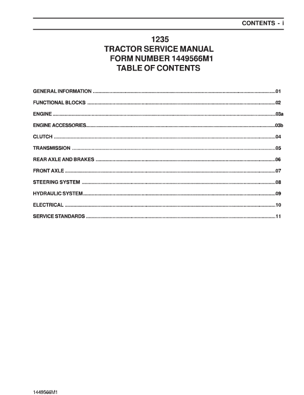 Massey Ferguson 1235 Tractor Service Manual PDF