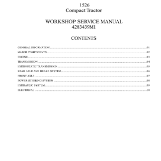 Massey Ferguson 1526 Compact Tractor Service Repair Manual