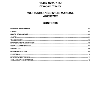Massey Ferguson 1648,1652,1655 Compact Tractor Service Manual