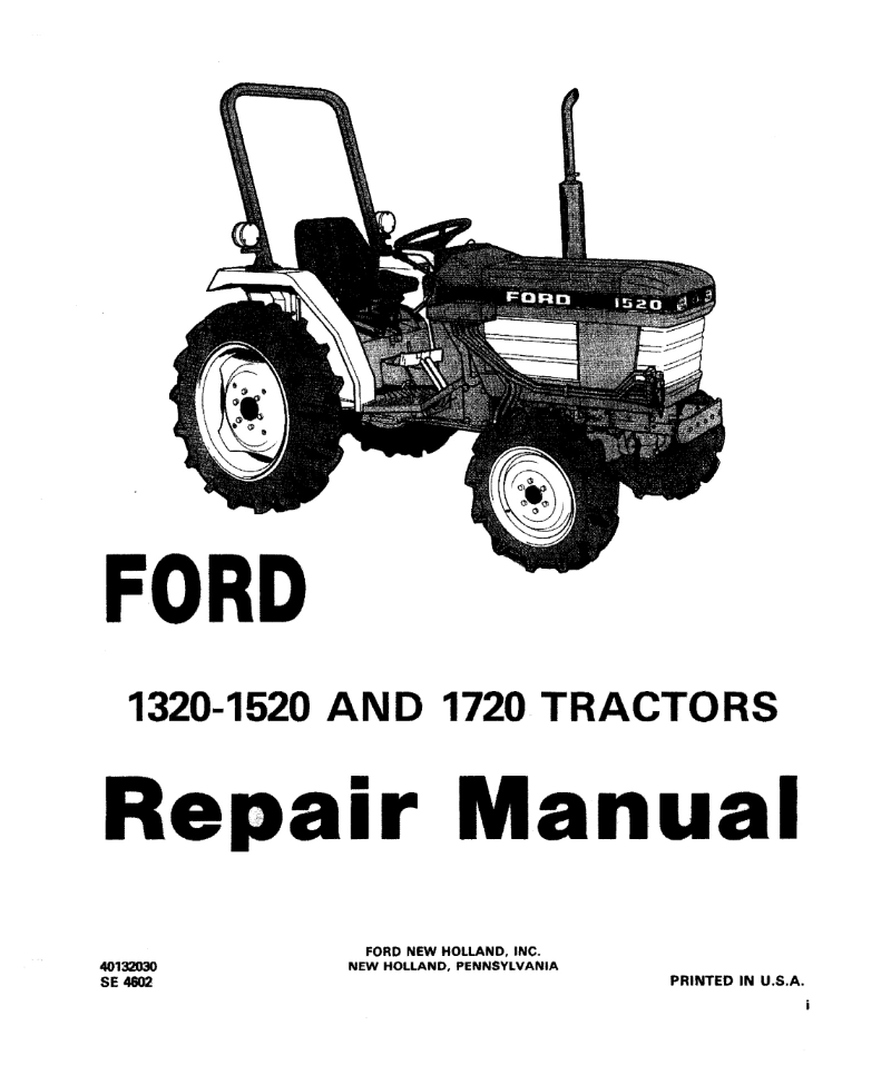 Ford 1320 1520 and 1720 Tractor Repair Manual