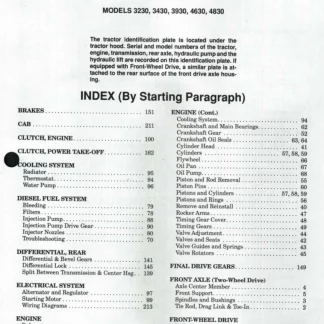Ford Tractor 3230 3430 3930 4630 4830 Shop Manual