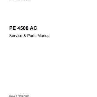 Crown PE4500 AC Lift Truck Service Parts Manual