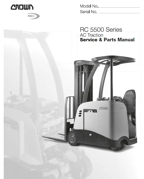 Crown Forklift RC 5500 Series AC Traction Service & Parts Manual