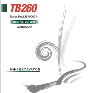 Takeuchi TB260 Mini Excavator Workshop Manual