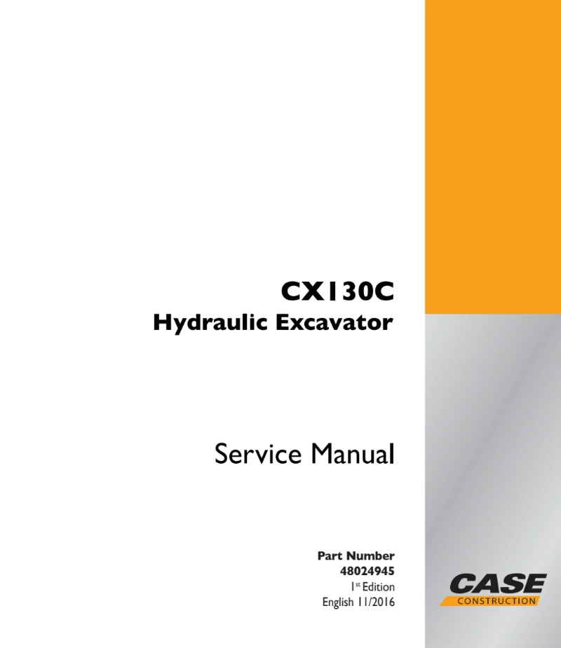 Case CX130C Hydraulic Excavator Service Manual