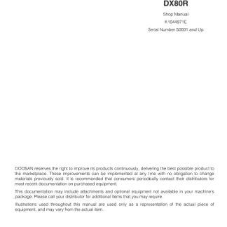 Doosan DX80R Excavator Service Repair Manual