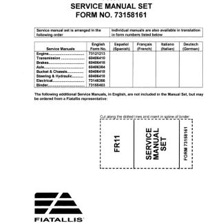 Fiat-Allis FR10, FR11, FR12, FR12B Wheel Loader Service Manual