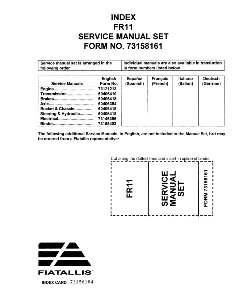 Fiat-Allis FR10, FR11, FR12, FR12B Wheel Loader Service Manual