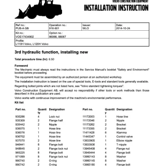 Volvo L110H, L120H Wheel Loaders Service Manual