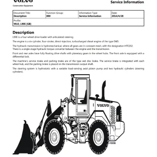 Volvo L90E Wheel Loader Service Repair Manual