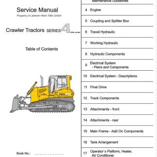 Liebherr R 934 C, R 944 C, R 954 C Hydraulic Excavator Service Manual
