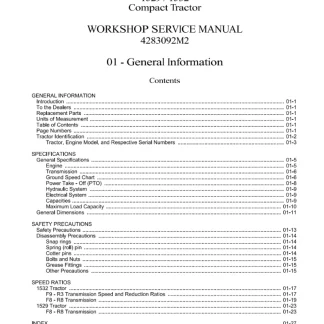 Massey Ferguson 1529, 1532 Compact Tractor Service Manual