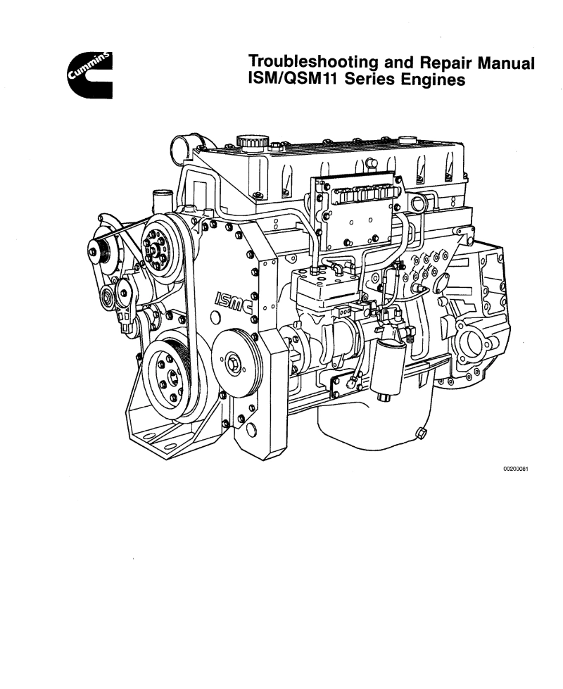 Cummins Ism Qsm11 Series Engine Troubleshooting Repair Manual