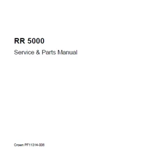 Crown Reach Truck RR5000 Service & Parts Manual