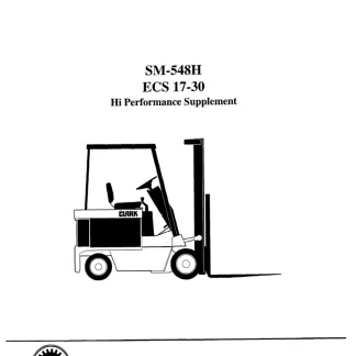 Clark ECS17, ECS20, ECS22, ECS25, ECS27, ECS30 HI Performance Supplement Forklift Trucks Service Manual