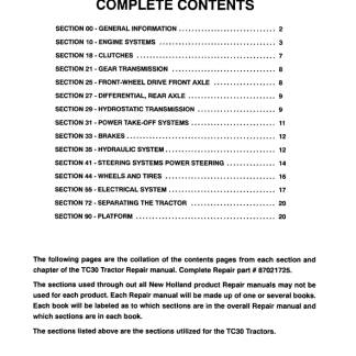 New Holland TC30 Tractor Service Repair Manual PDF
