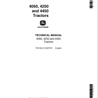 John Deere 4050, 4250, 4450 Tractors Technical Manual