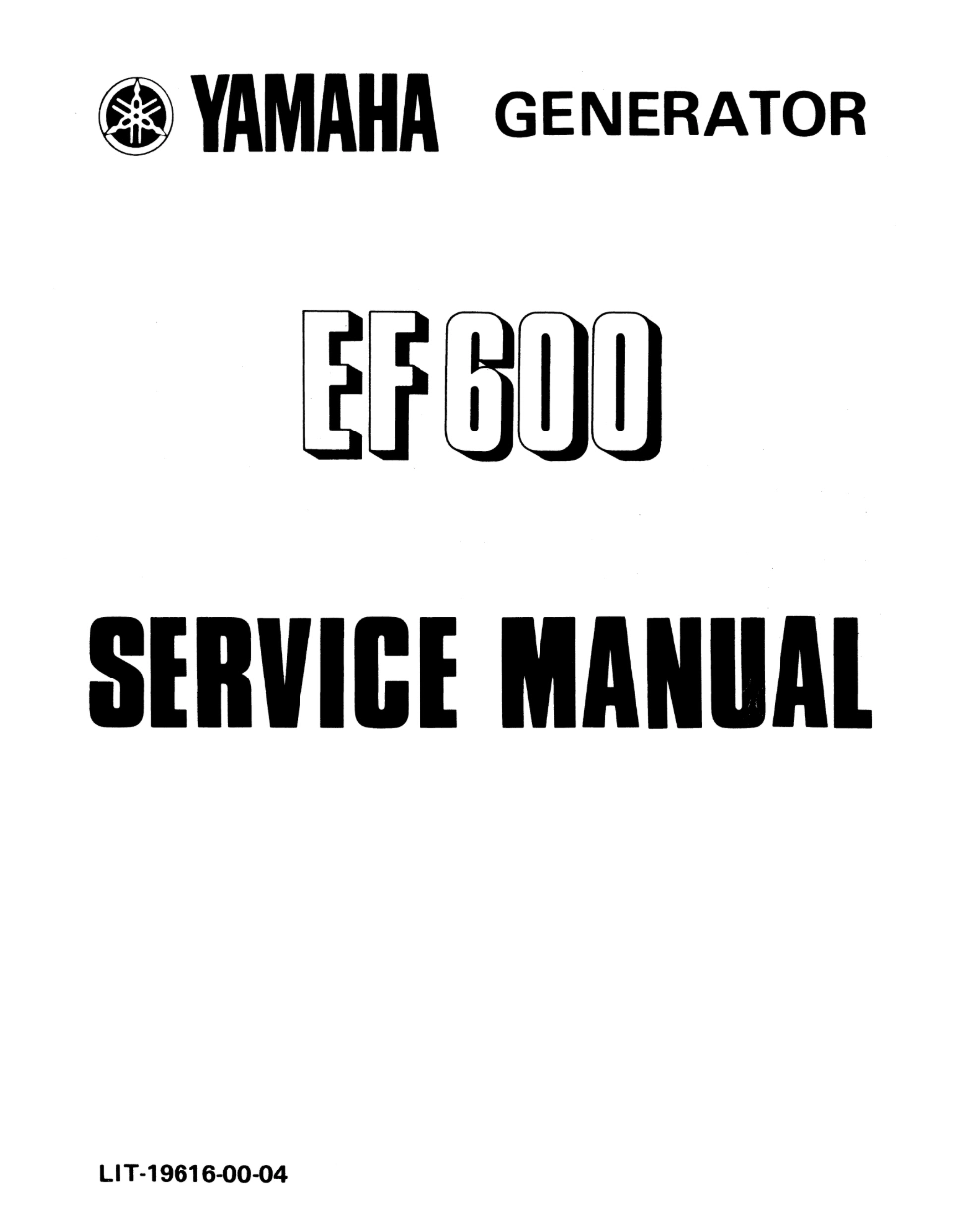 Yamaha EF600 Generator Service Repair Manual