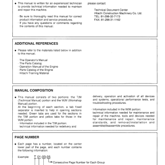 Hitachi EX120-3 Hydraulic Excavator Service Manual